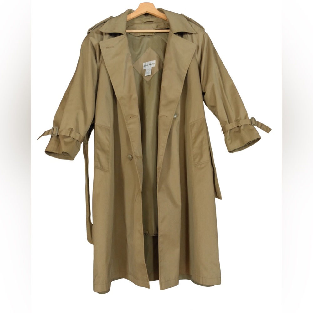 Classic John Weitz Men’s Trench Coat in Olive Green